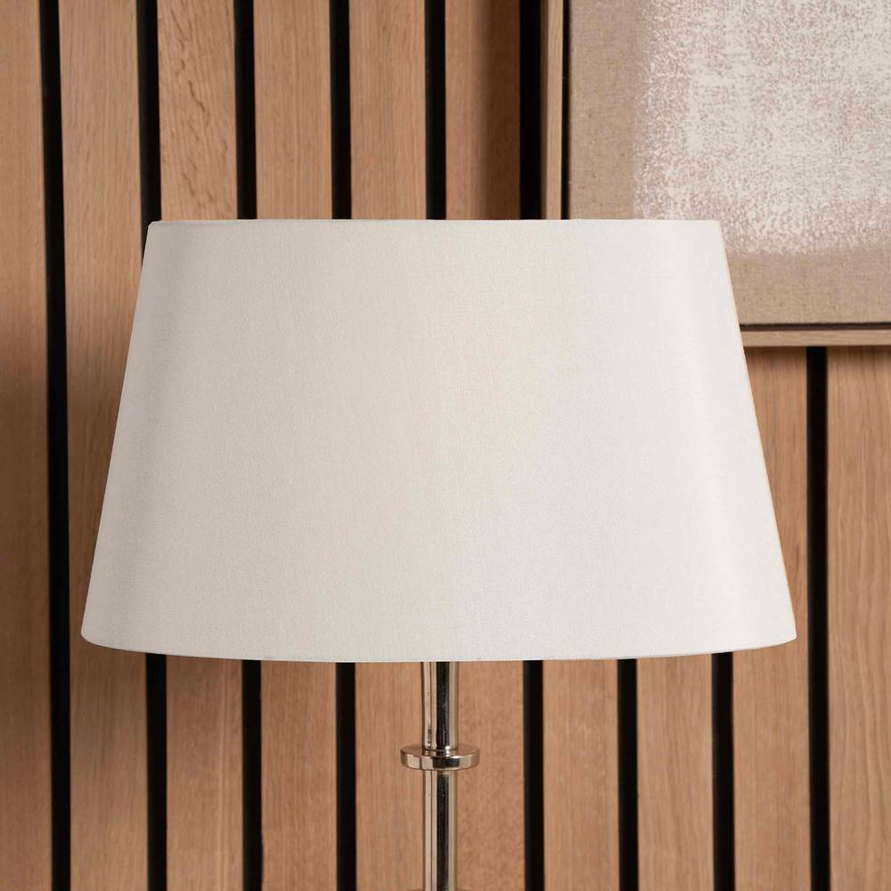 Ruma White Oval Poly Silk Tapered Lamp Shade For Floor Lamps In Beige