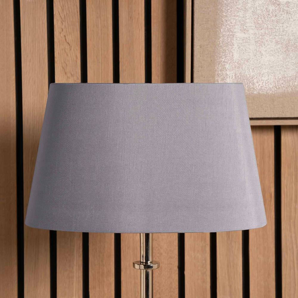 Ruma Grey Oval Poly Silk Tapered Lamp Shade For Table Lamps