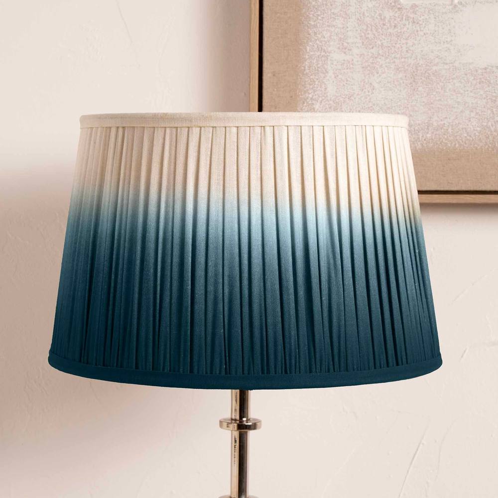 Ruma Blue Ombre Pleated Tapered Lamp Shade For Table Lamps