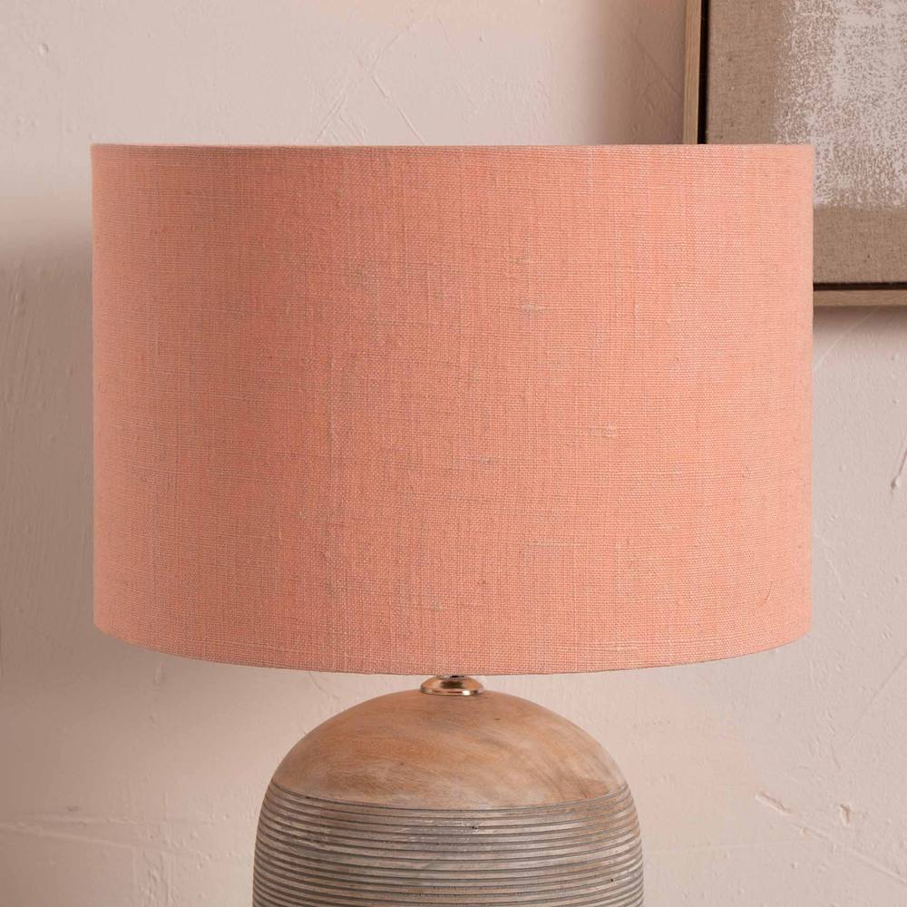 Ruma Dusky Pink Linen Cylinder Shade For Floor Lamp