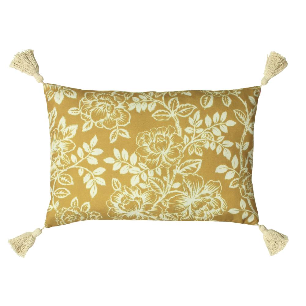 Paoletti Somerton Floral Cushion In Yellow