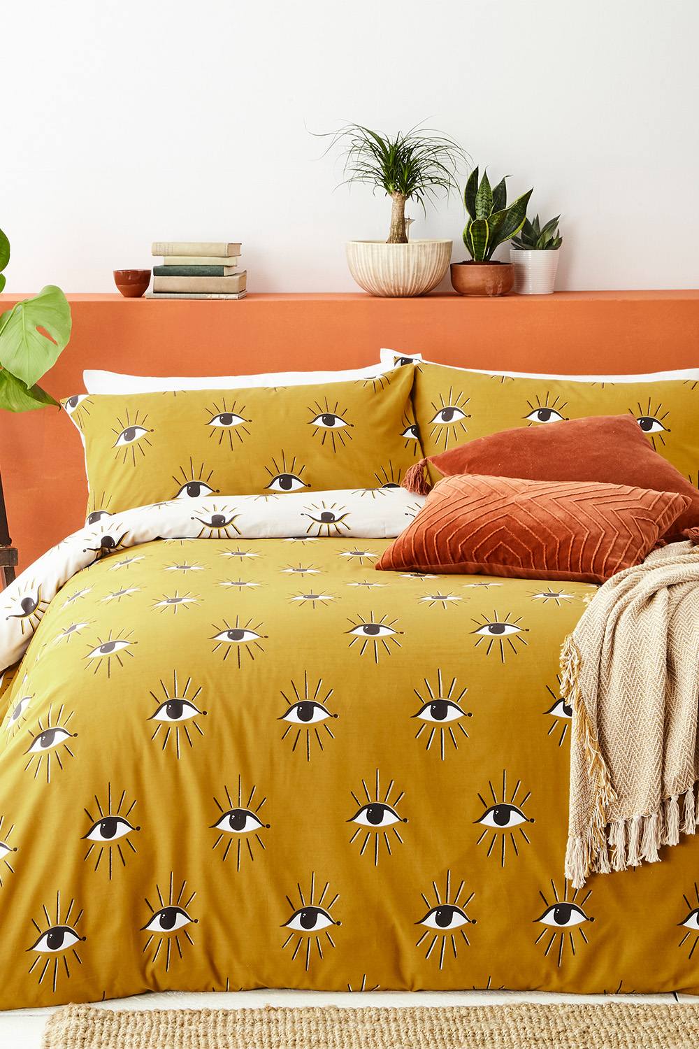 Furn Theia Abstract Eye Duvet Cover Set In Yellow