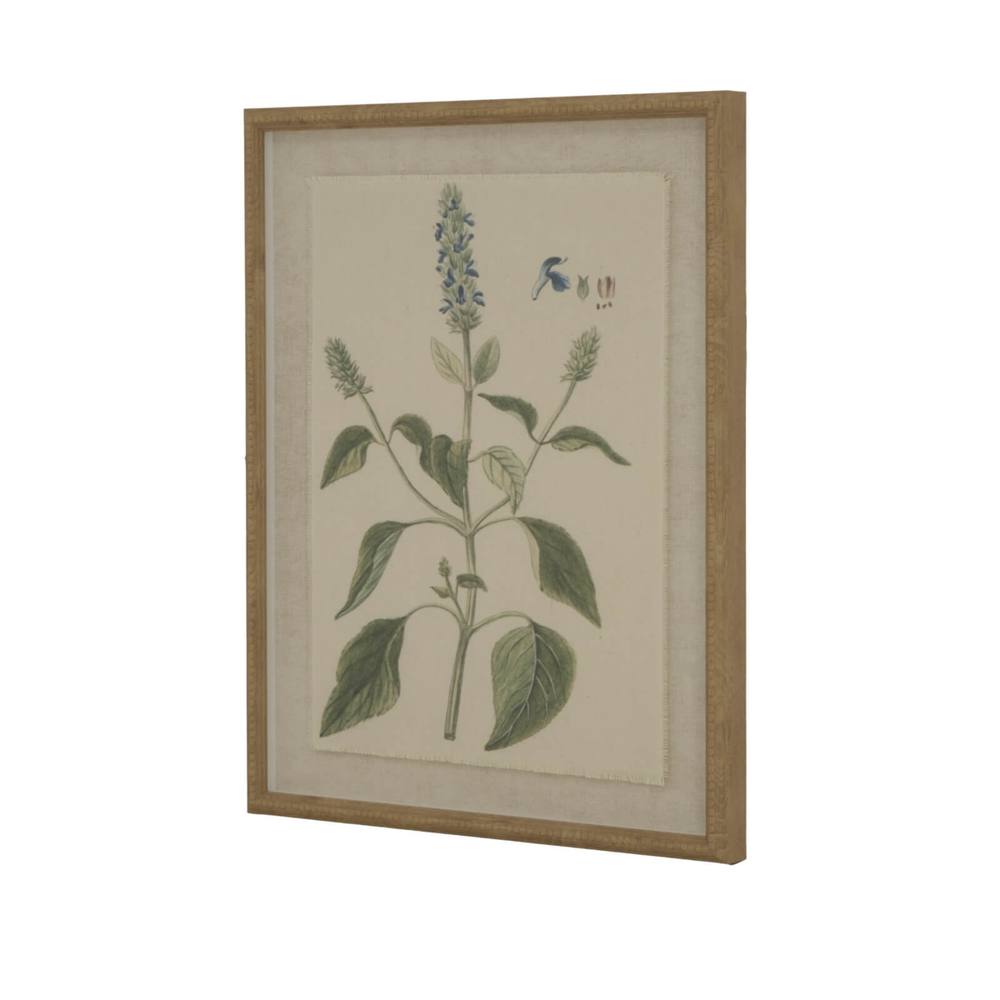 Sostter Botanical Wall Art In Linen With Beaded Frame In Brown