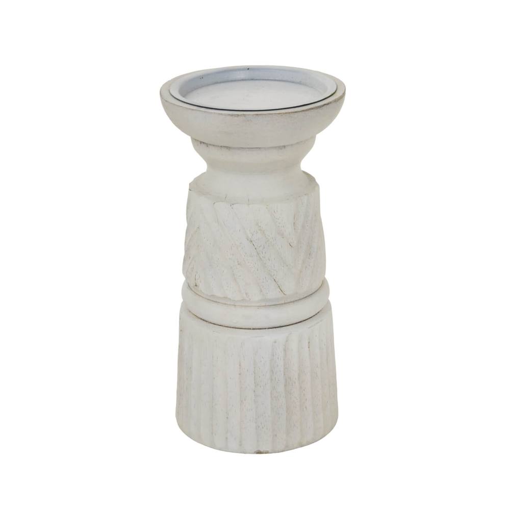 Sostter Hand Carved White Candle Holder