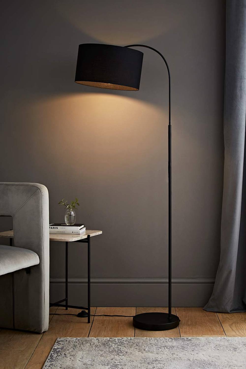 Valuelights Curva Black Floor Lamp Base