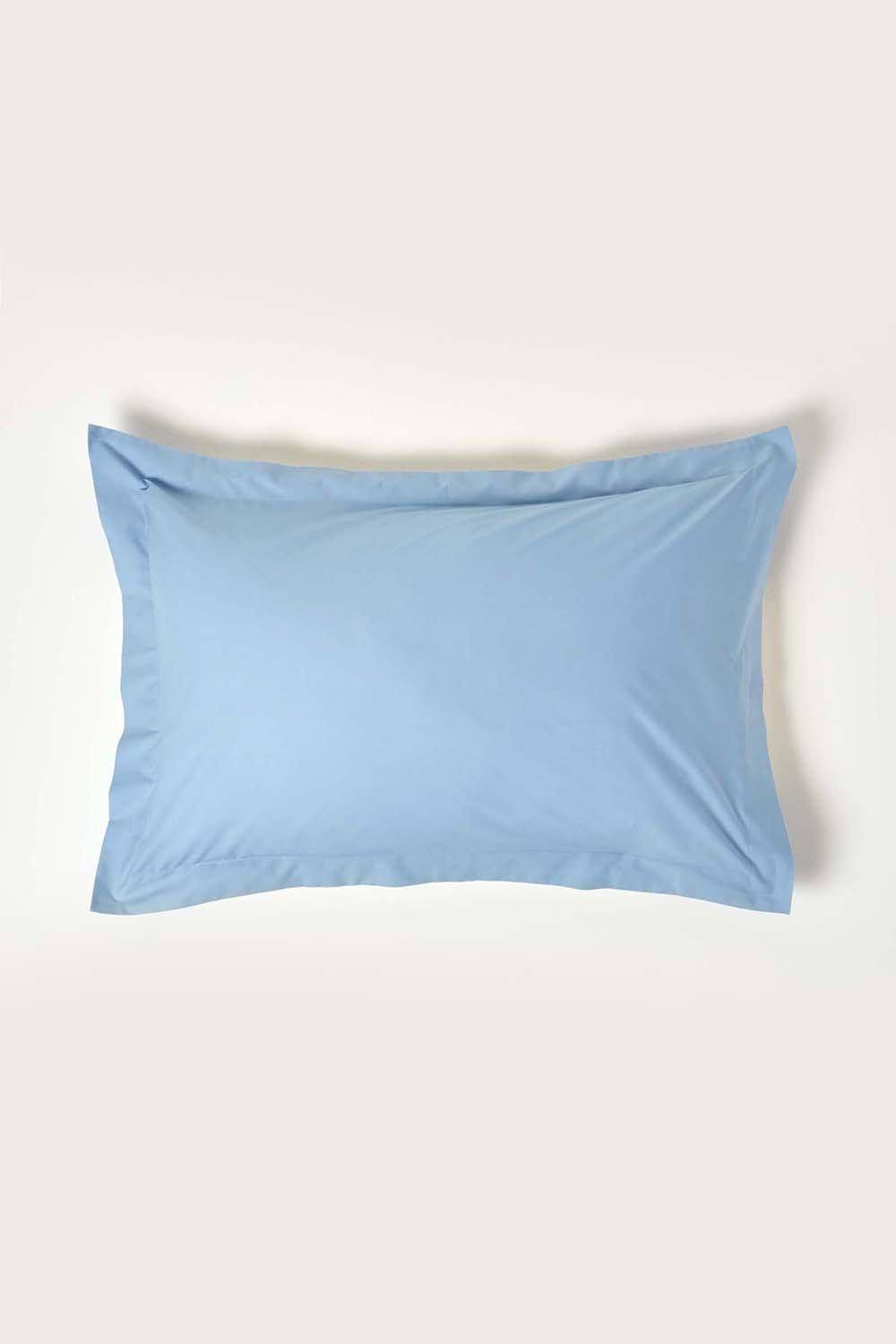 Homescapes Egyptian Cotton Oxford Pillowcase Tc, Standard Size In Blue