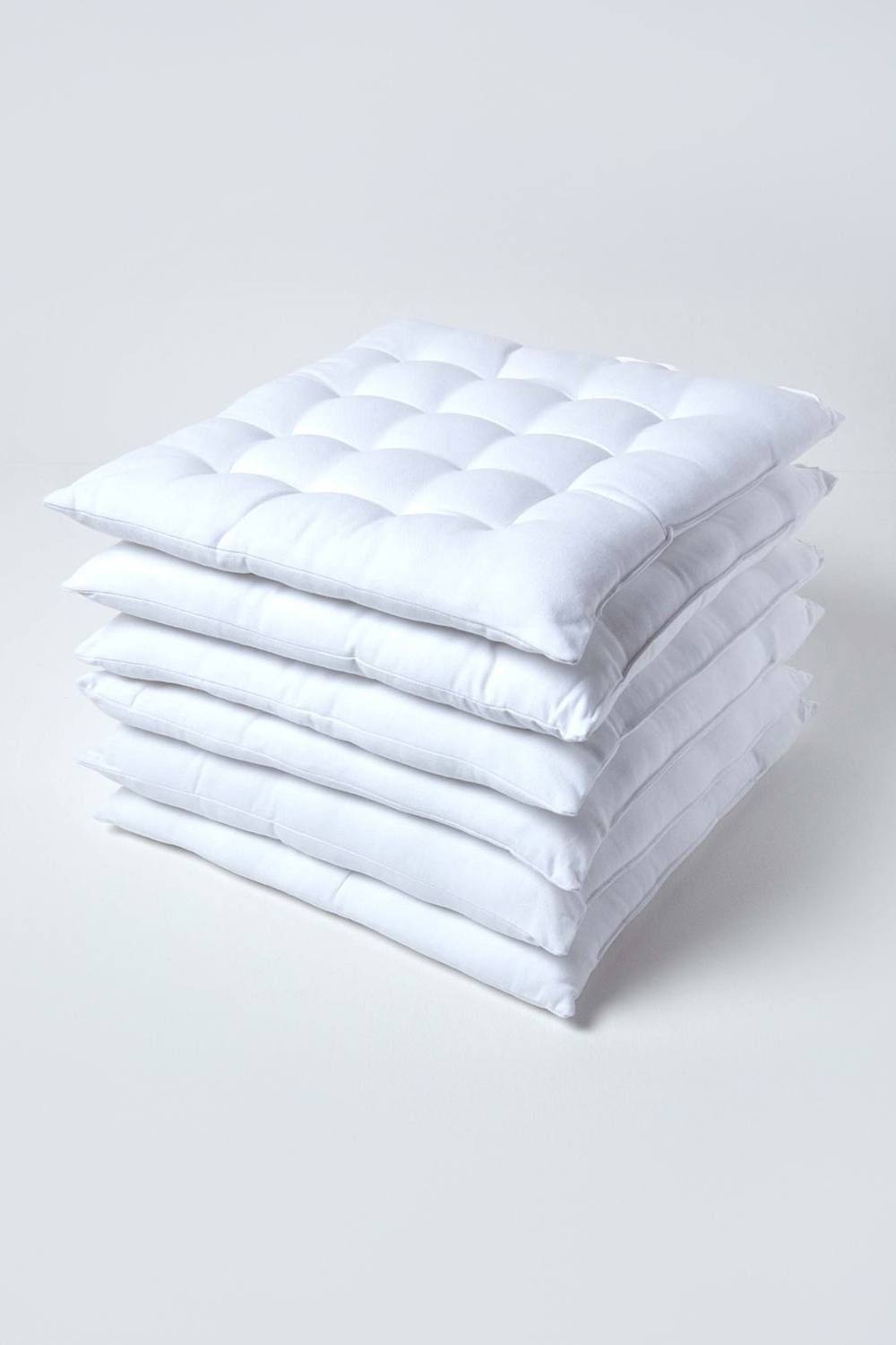 Homescapes Pack Seat Pads Luxury % Cotton Indoor Outdoor Garden Cushion, Cm In White