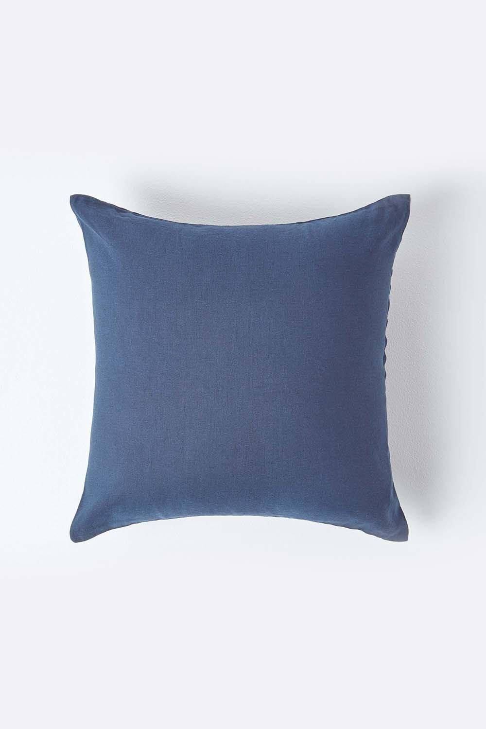 Homescapes European Linen Pillowcase, X Cm In Navy