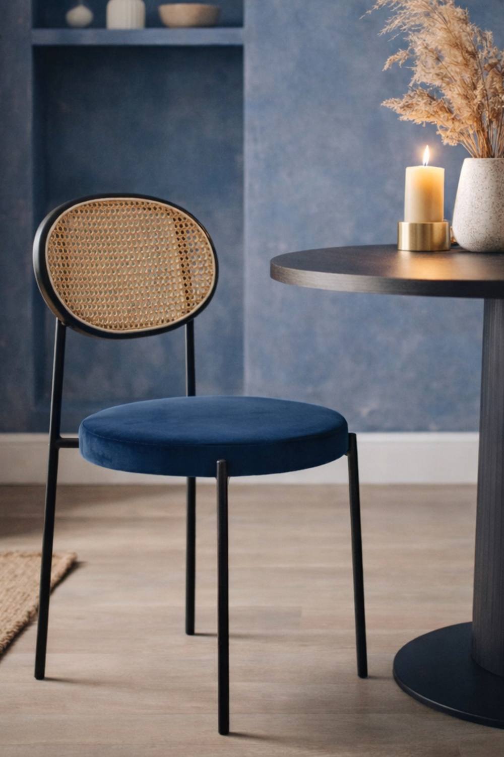Fusion Living Paris Dining Chair In Navy