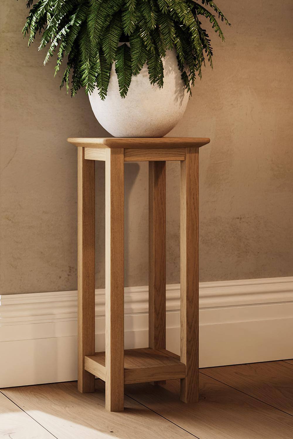 Fwstyle Natural Oak Tall Side Table In Brown