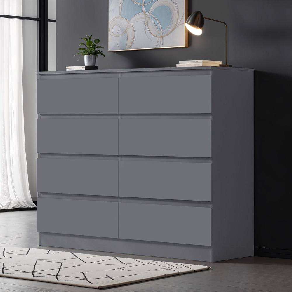 Fwstyle Drawer Chest Of Drawers Matt Finish Scratch Resistant In Dark Grey