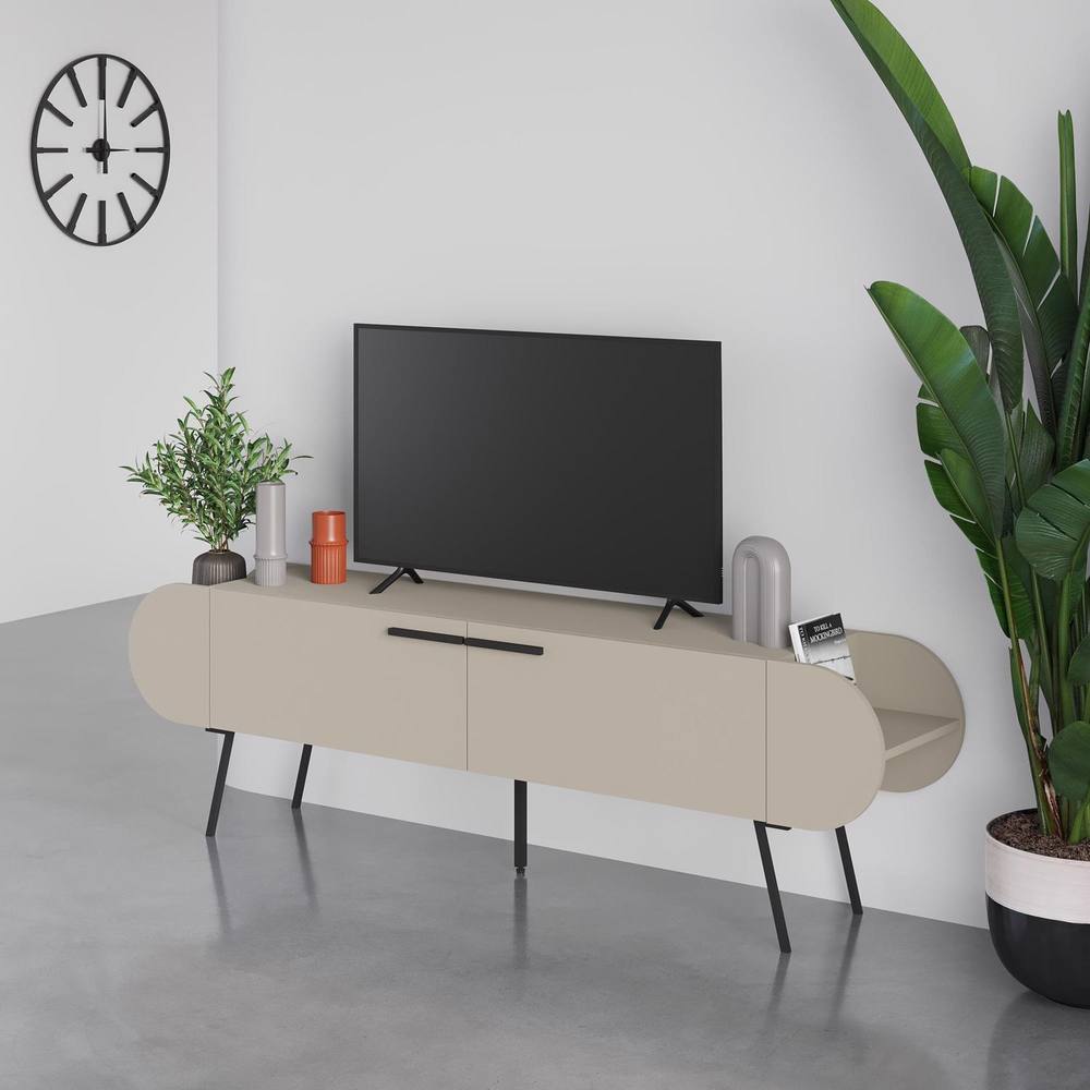 Fwstyle Door Capsule Tv Stand Entertainment Unit Sandstone In Beige