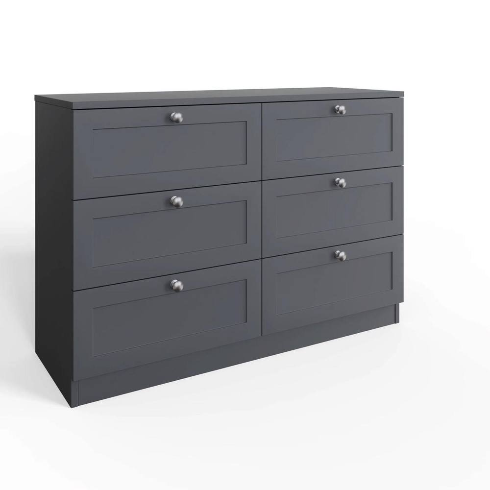 Fwstyle Dark Matt Grey Drawer Chest Of Drawers