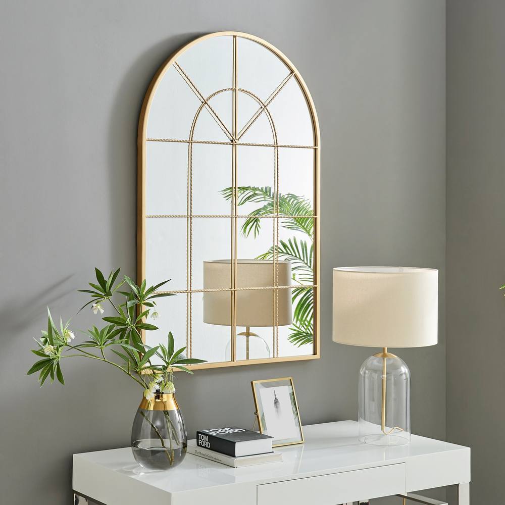 Furnitureboxuk Zeus Large Cm X Cm Art Deco Gold Window Floor Or Wall Hallway Bedroom Dining And Living Room Mirror