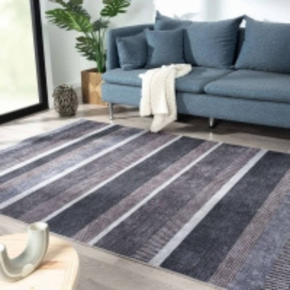 The Rugs Nasrih Washable Persian Classic Rug - Soft Polyester Runner Design In Grey