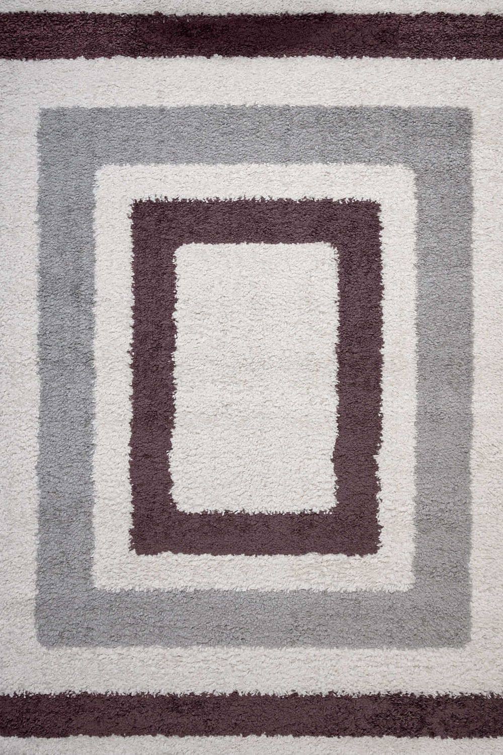 The Rugs Moodi Border Design Shaggy Soft High Pile Living Room Rug And Runner In Purple