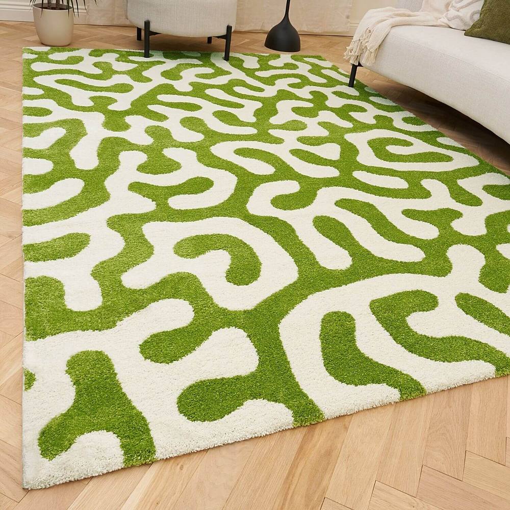 The Rugs Joli Abstract Pattern Soft And Dense Pile Living Room And Bedroom Rug In Green