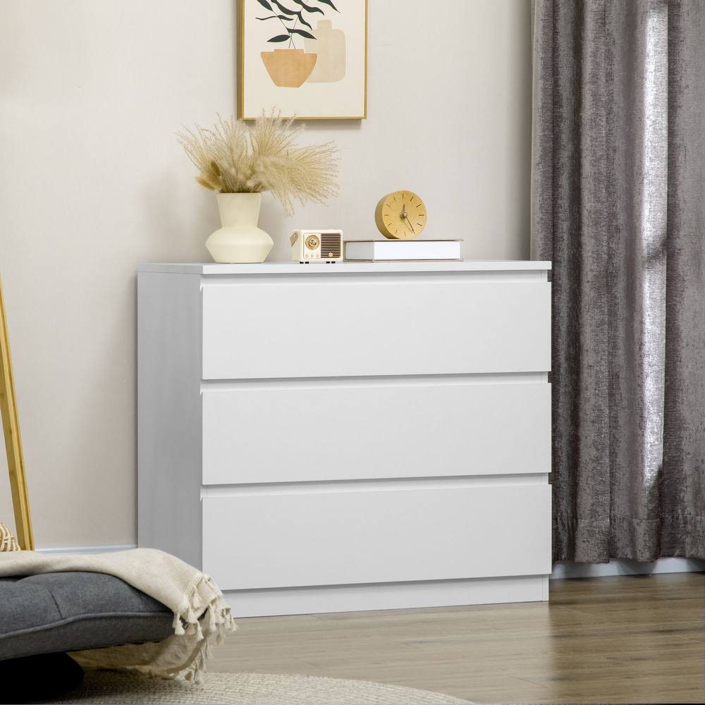 Homcom Chest Of Drawers, Drawer Storage Cabinet Unit For Bedroom In White