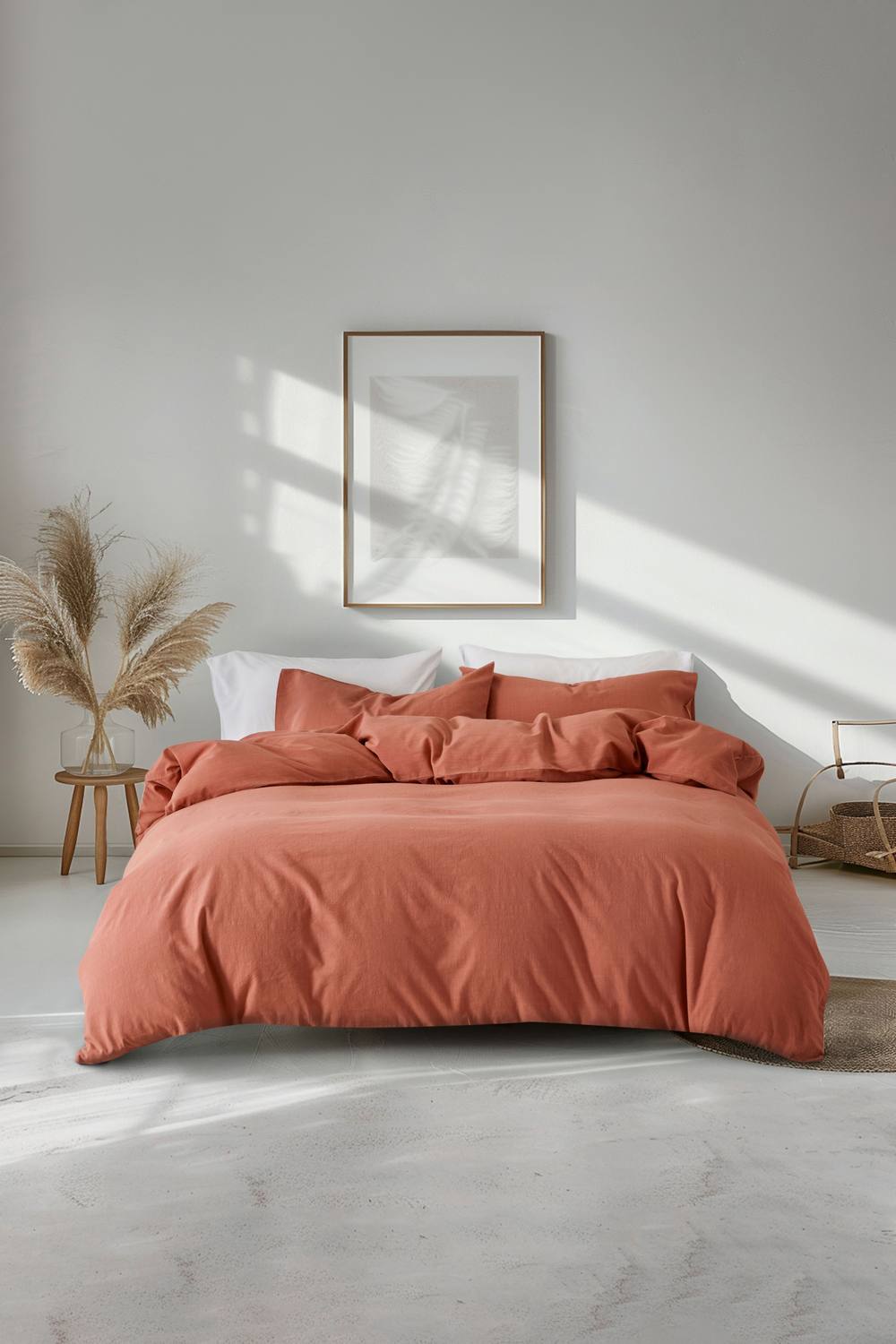 The Linen Consultancy Lazy Linens Relaxxx Duvet Cover Set In Burnt Orange