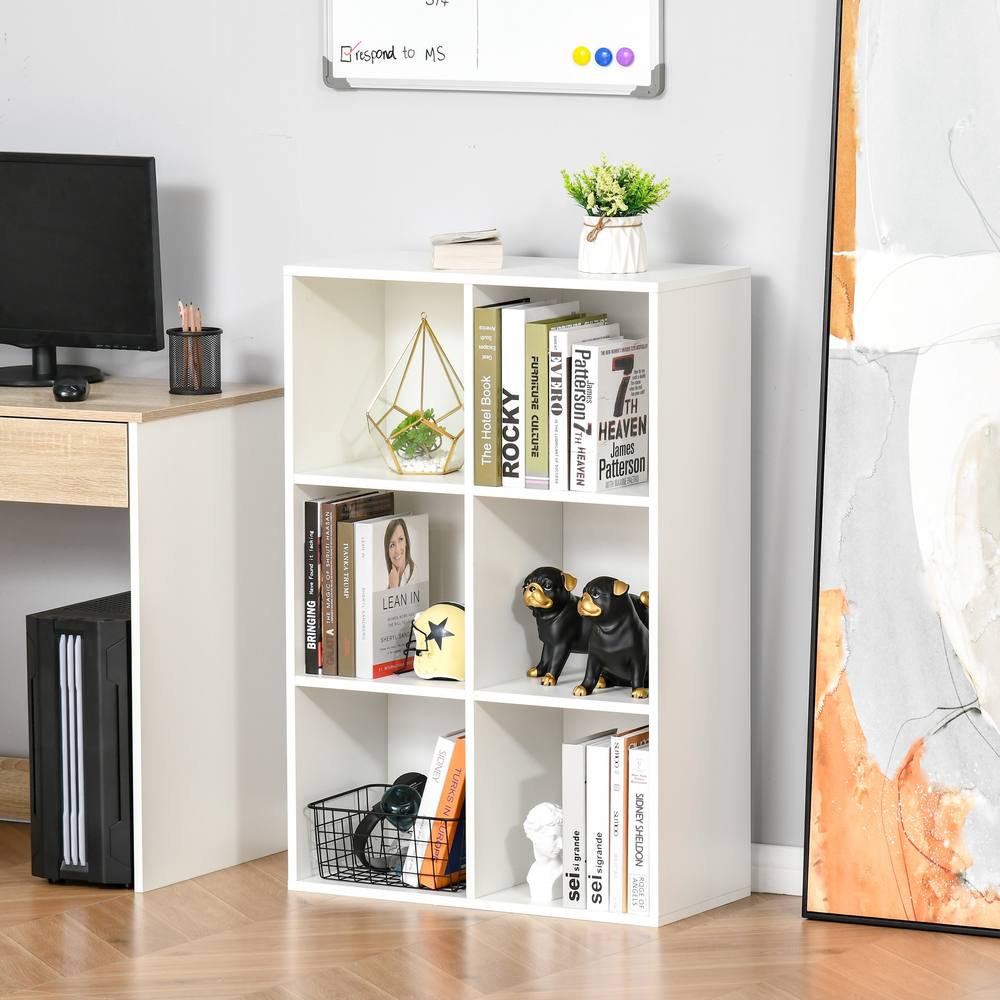 Homcom Cubic Cabinet Bookcase Storage Shelves For Home Office In White
