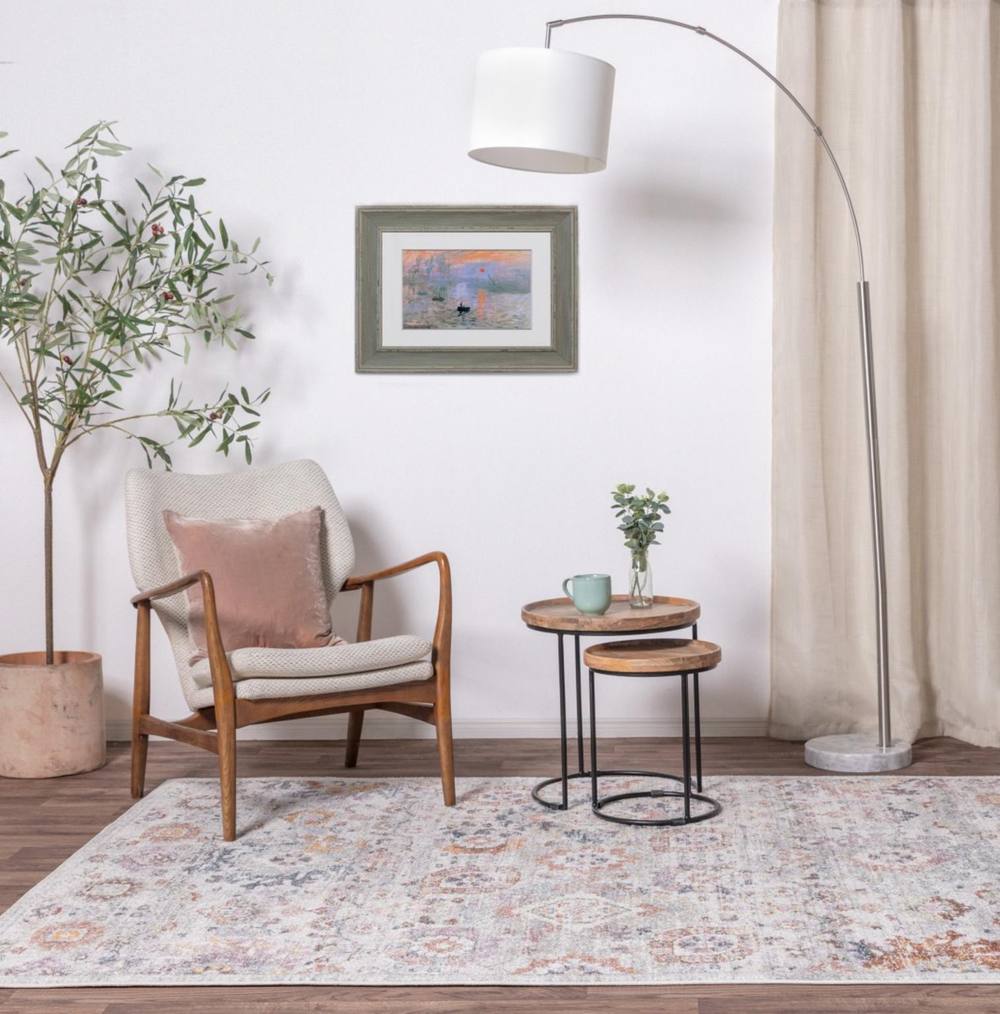 Furnitureboxuk Soraya Floral Vintage Persian Inspired Rug In Cream