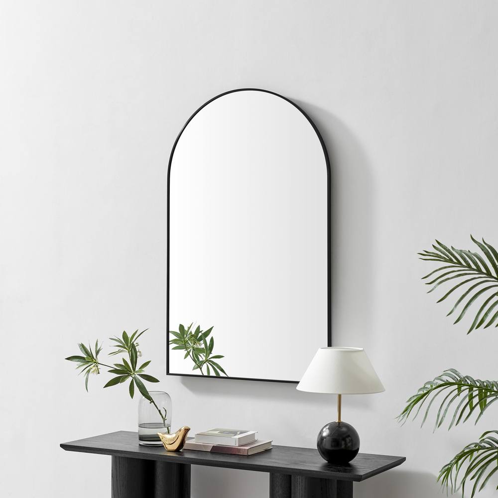 Furnitureboxuk Charlie Black Metal Large XCm Ovemantle Arch Mirror