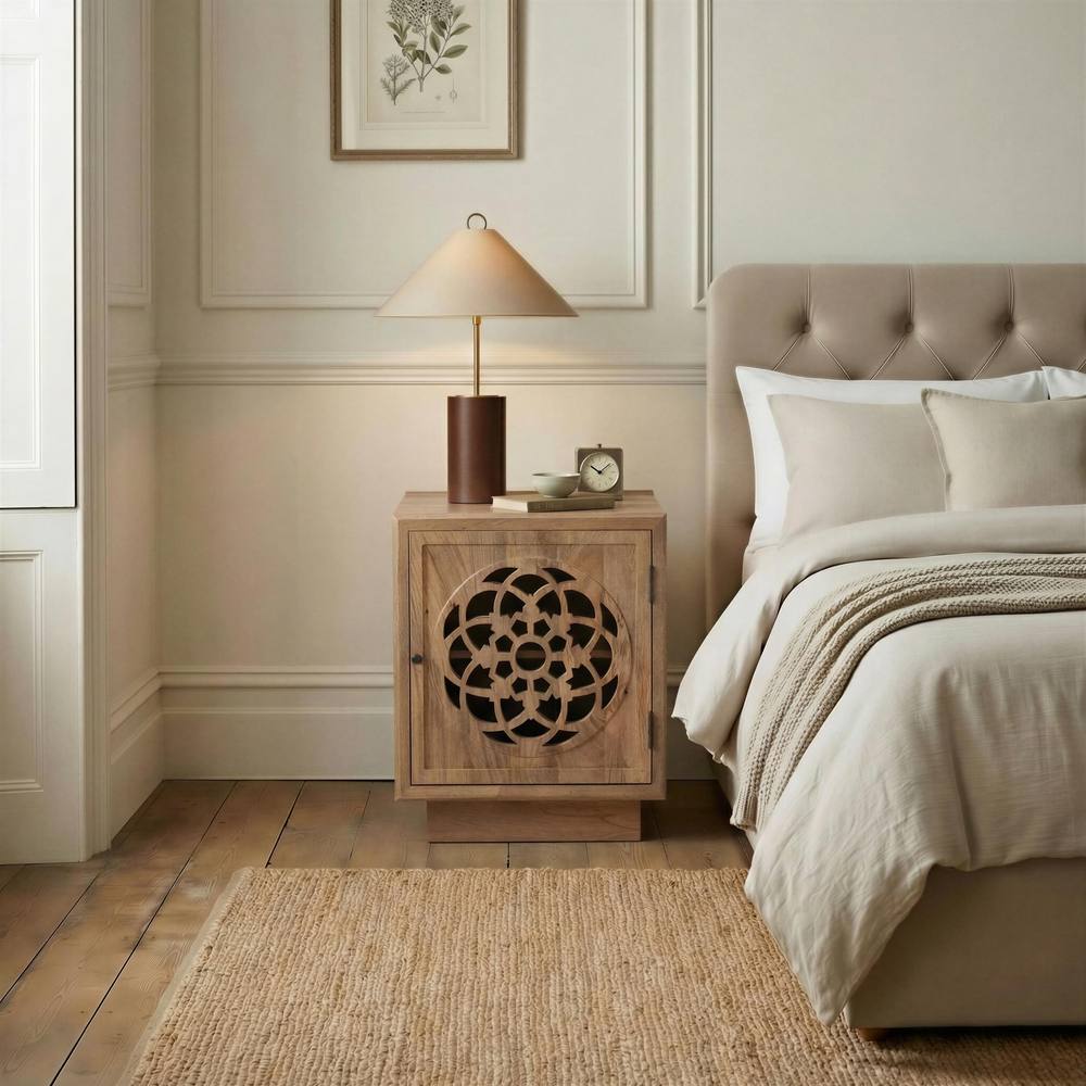 Furnitureboxuk Wharton Square Walnut Wood Decorative Side Table