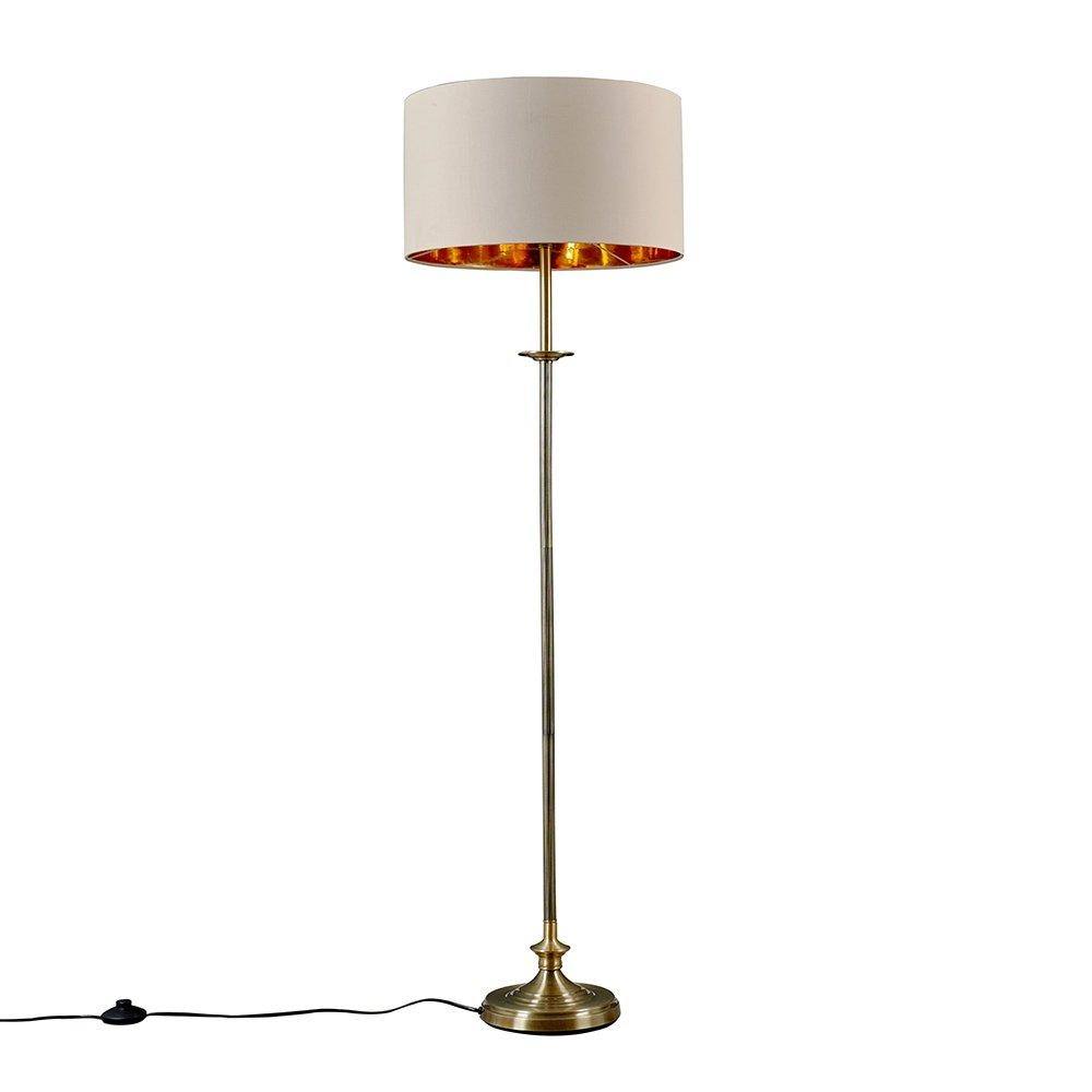 Valuelights Belmont Antique Brass Floor Lamp In Metallic Gold