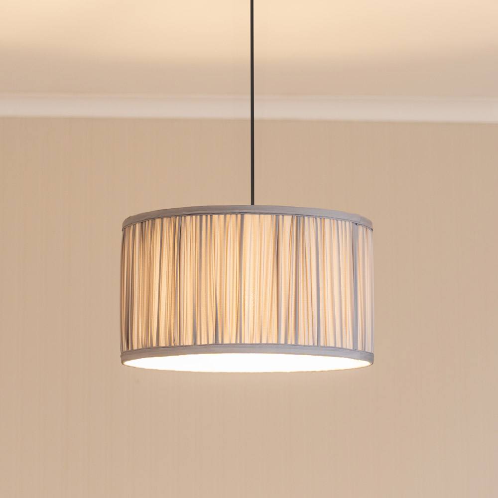 Valuelights Jess Fabric Ruched Pleated Ceiling Floor Table Large Lamp Shade With Led Bulb In Baby Blue