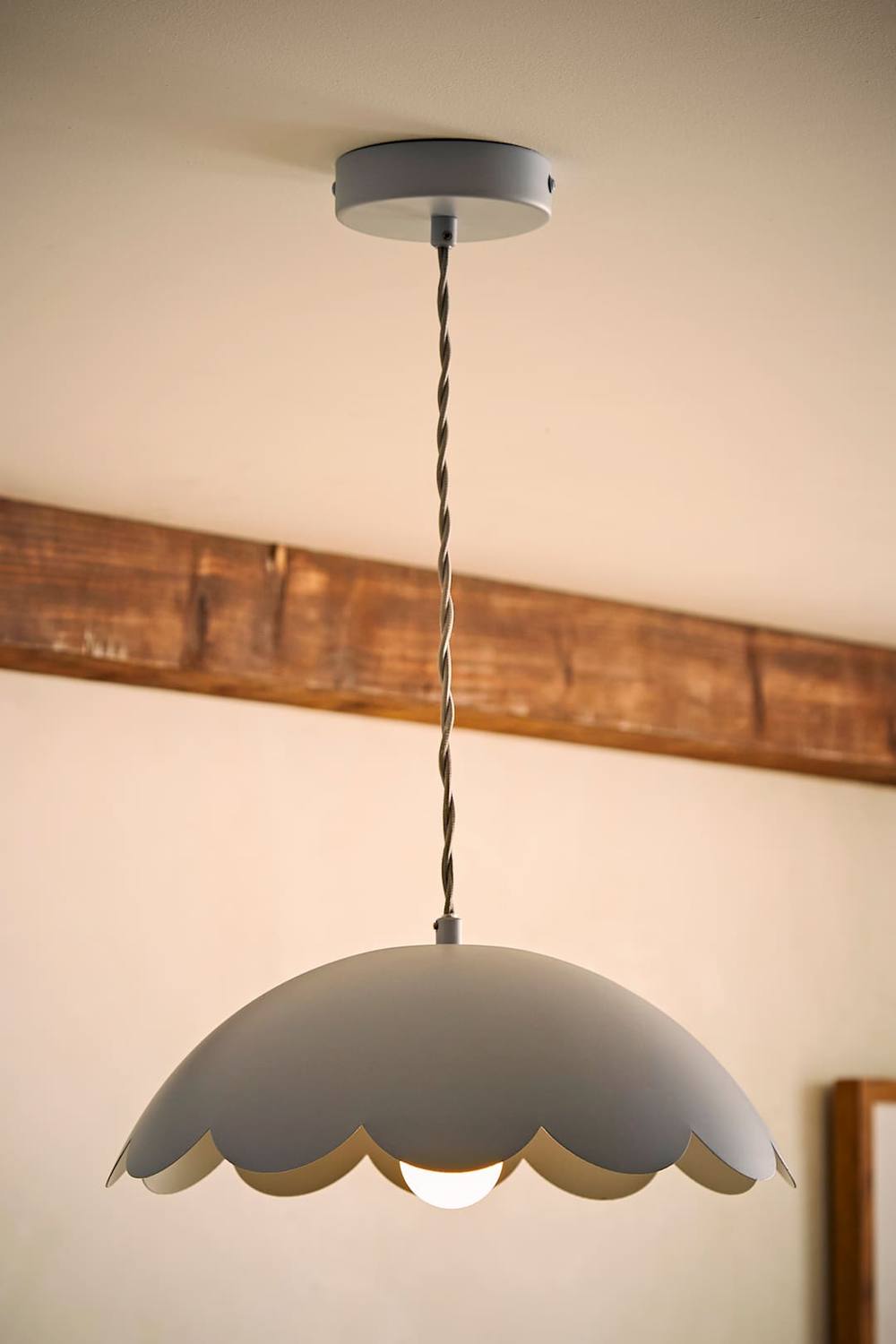 Valuelights Millie Metal Flower Style Scallop Ceiling Pendant Light And Bulb In Baby Blue