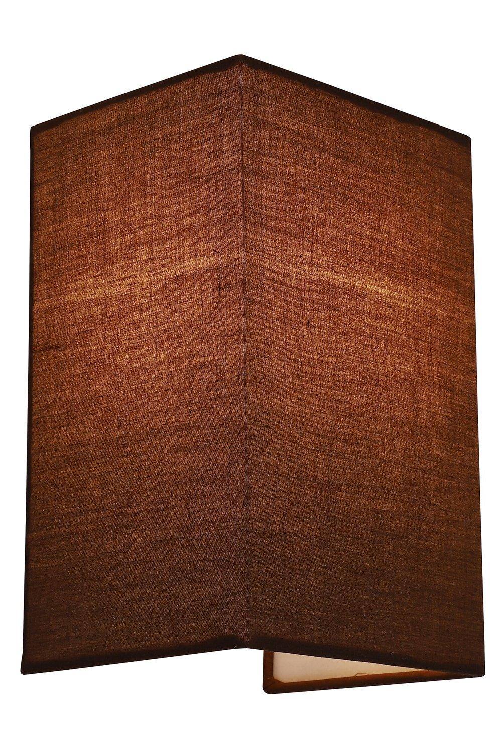 Harper Living Wall Wash Light With Switch Rectangle Mocha Fabric Shade In Brown