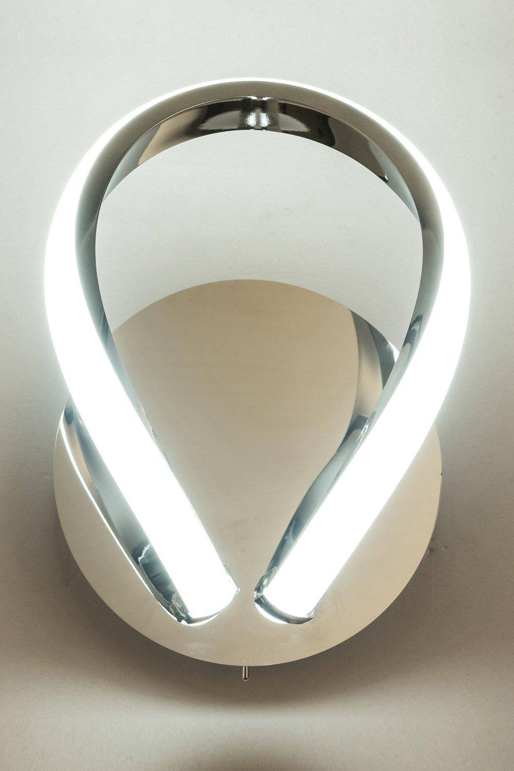 Harper Living Halo Led Wall Light With Toggle Switch In Silver