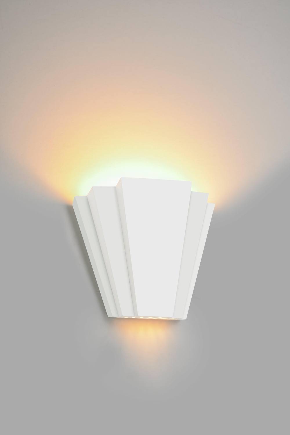 Harper Living Art Deco Up And Down Wall Light White Ceramic Finish