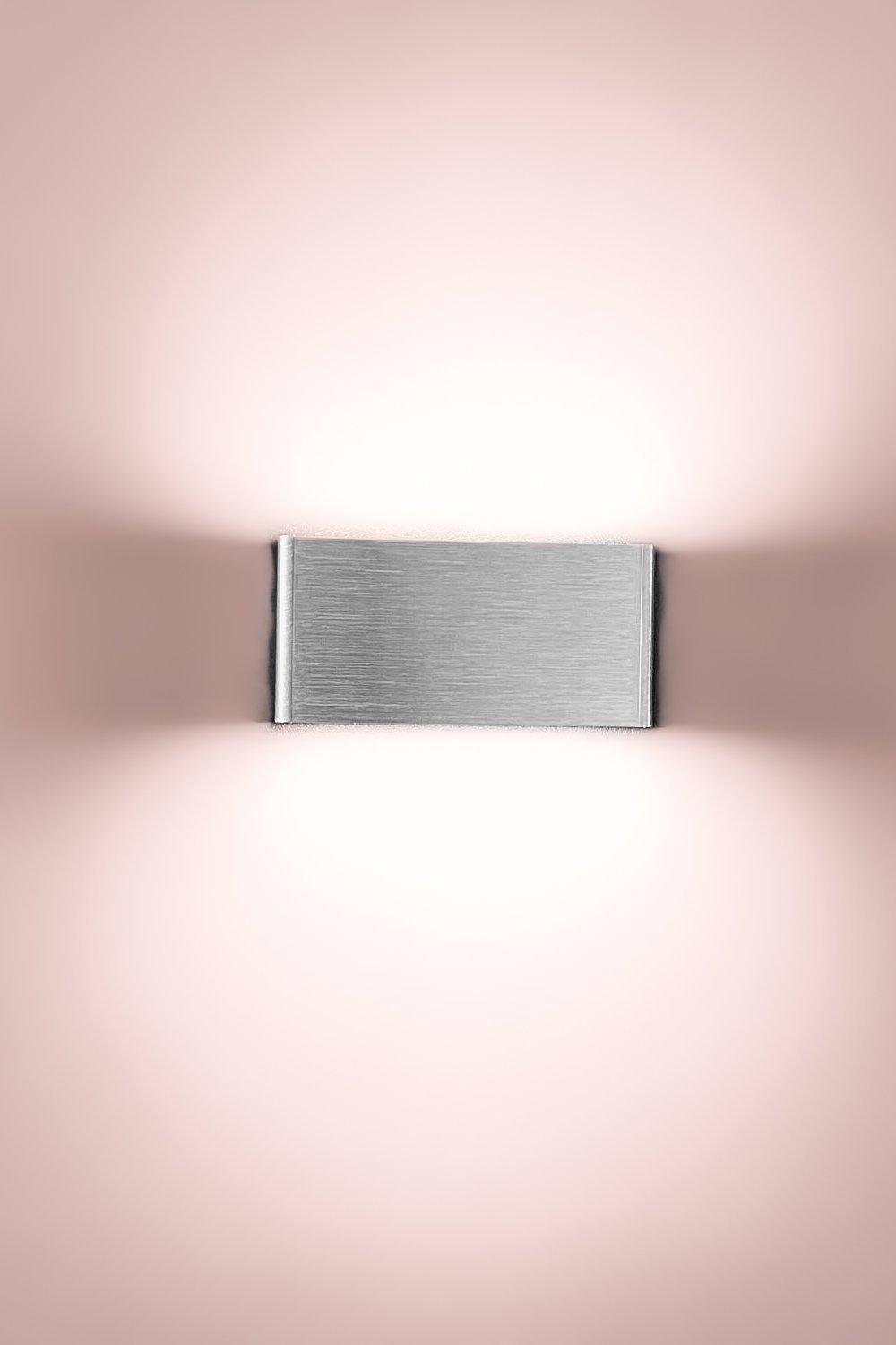 Harper Living Led Wall Light Up And Down W Aluminium Finish Warm White Non-Dimmable In Metallic Silver