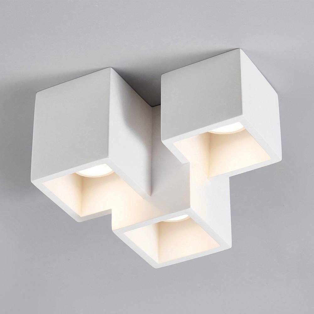 Harper Living Light Plaster Flush Ceiling Light In White