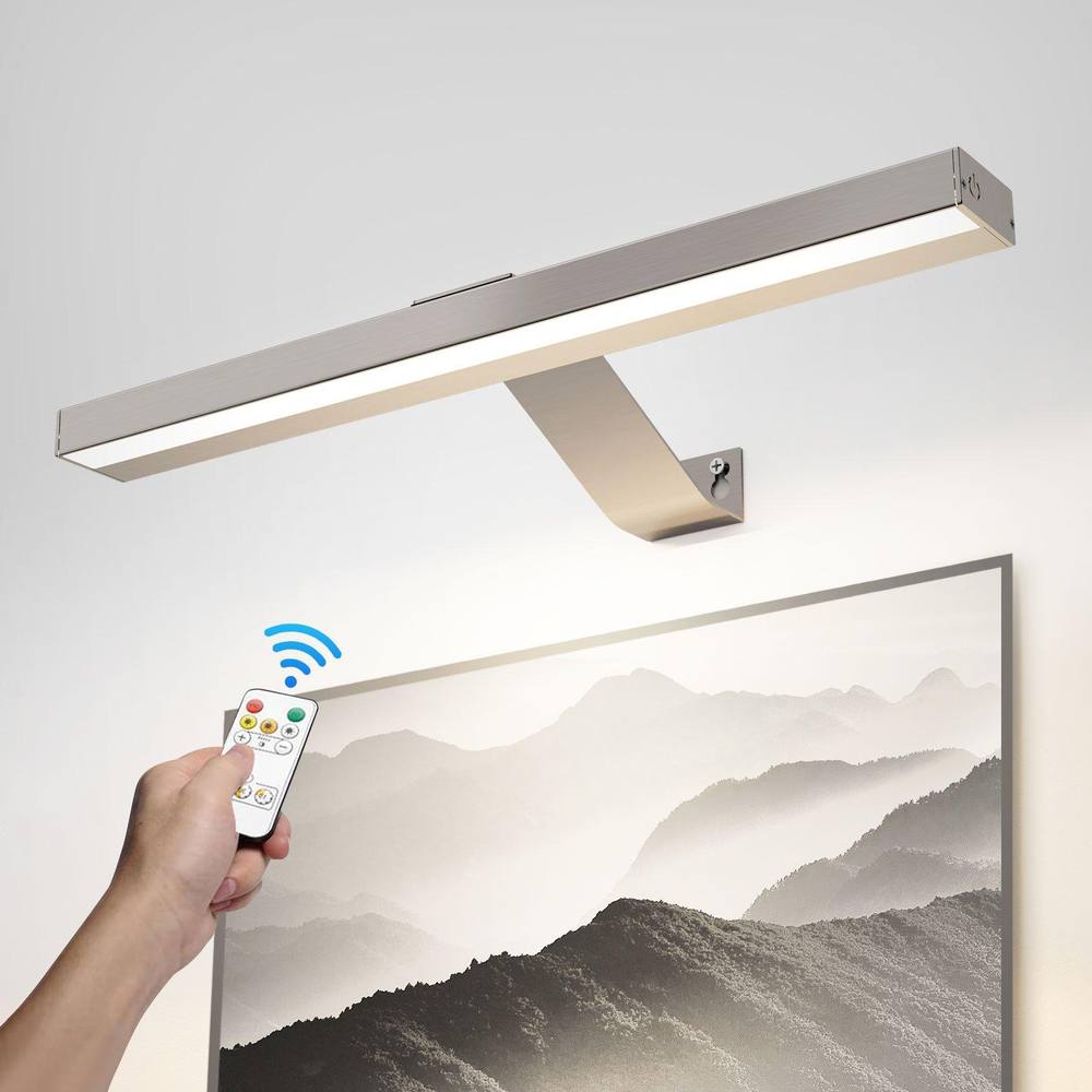 Harper Living Picture Light For Wall Brushed Nickel, Magnetic Rechargeable Lamp In Gold