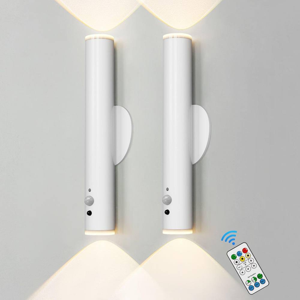 Harper Living Packs Battery Operated Wall Lights With Motion Sensor, Rechargeable Wall Lamp Indoor, White