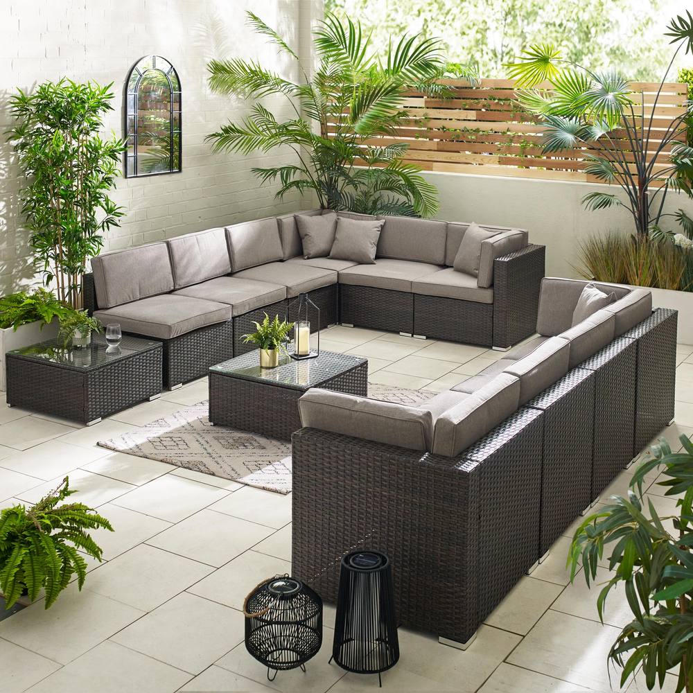 Furnitureboxuk Orlando Seat Modular Outdoor Garden Rattan Sofa In Brown