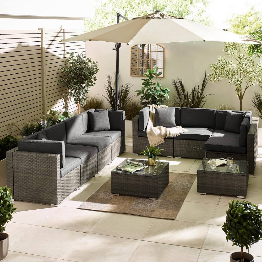 Furnitureboxuk Orlando Seat Modular Outdoor Garden Rattan Sofa In Grey