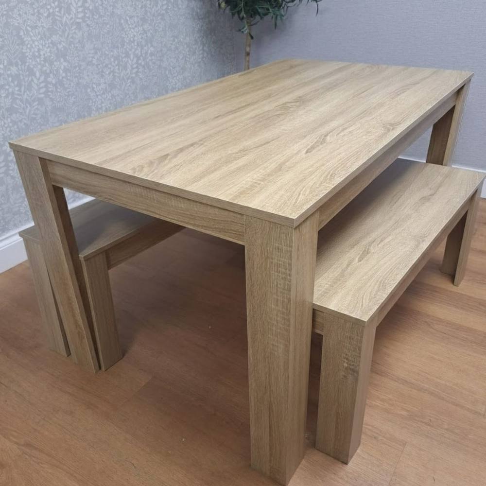 Kosy Koala Dining Table With Bench, Dining Room Table Set For In Beige