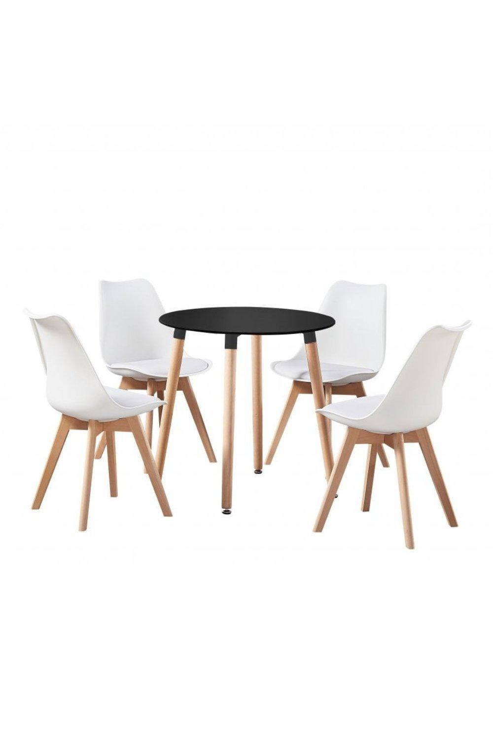 Life Interiors 'lorenzo' Round Dining Set With A Table And Dining Chair Set Of In White