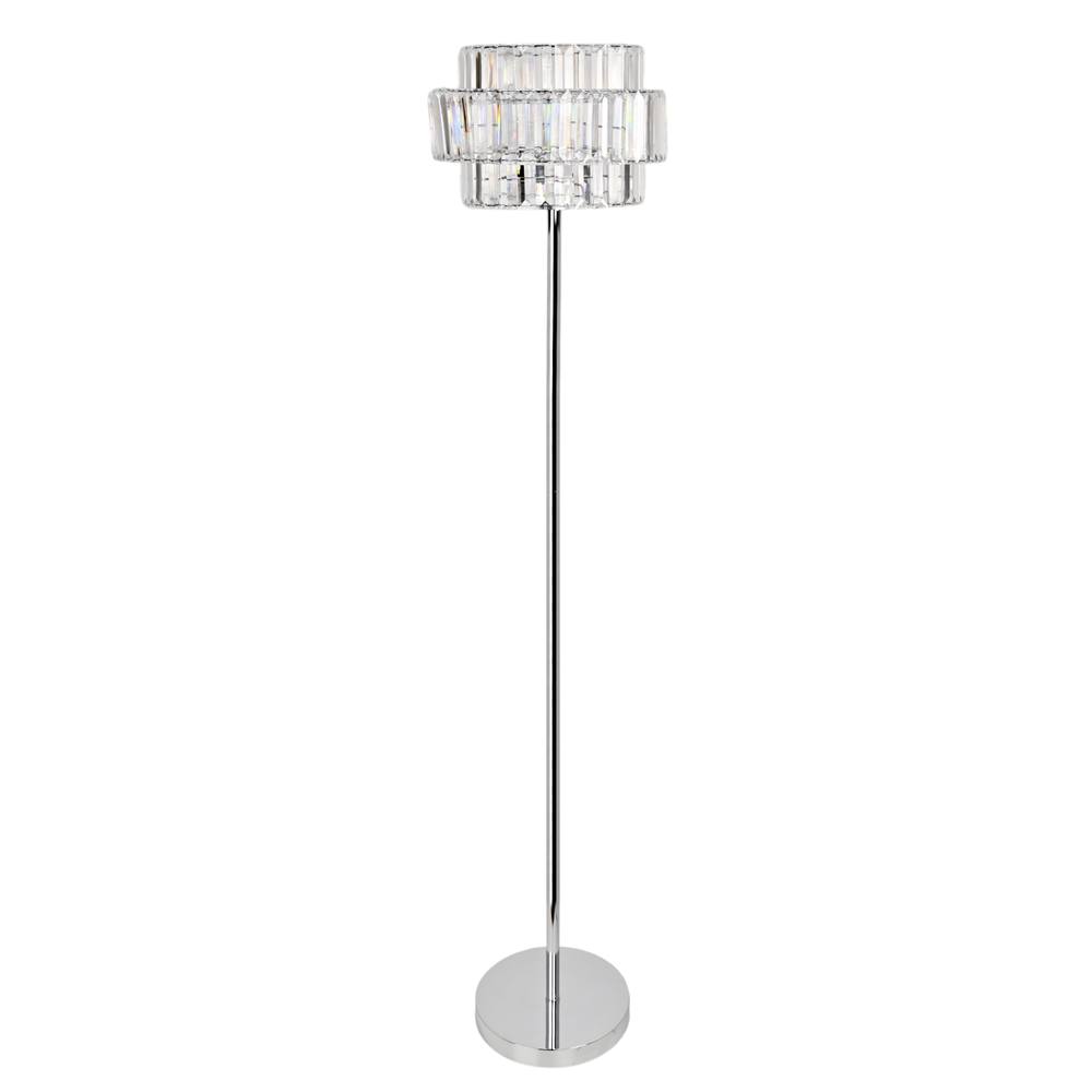 Hestia Floor Lamp With Crystal Effect Shade In Clear