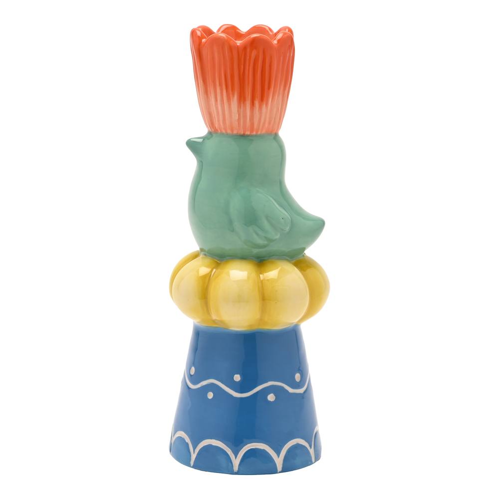 Hestia Bird And Orange Flower Candle Holder