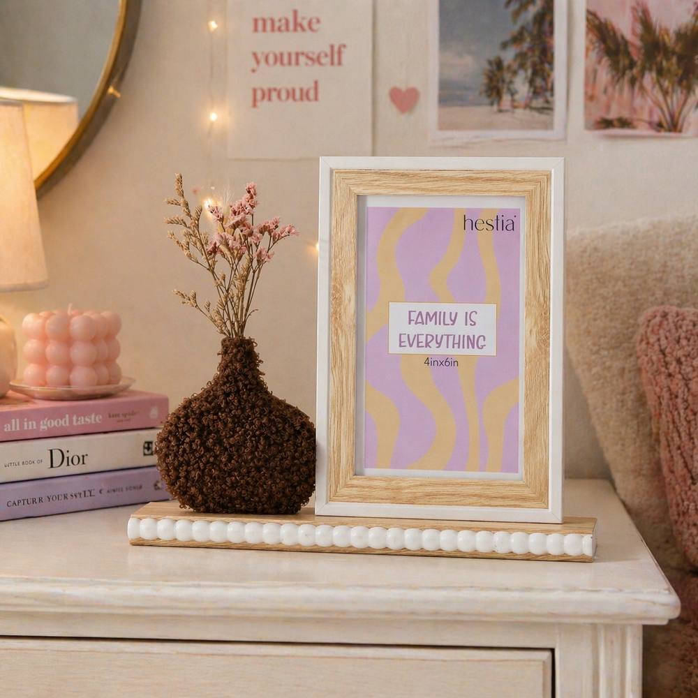 Hestia Frame With Vase & Dried Flowers - " X " Natural