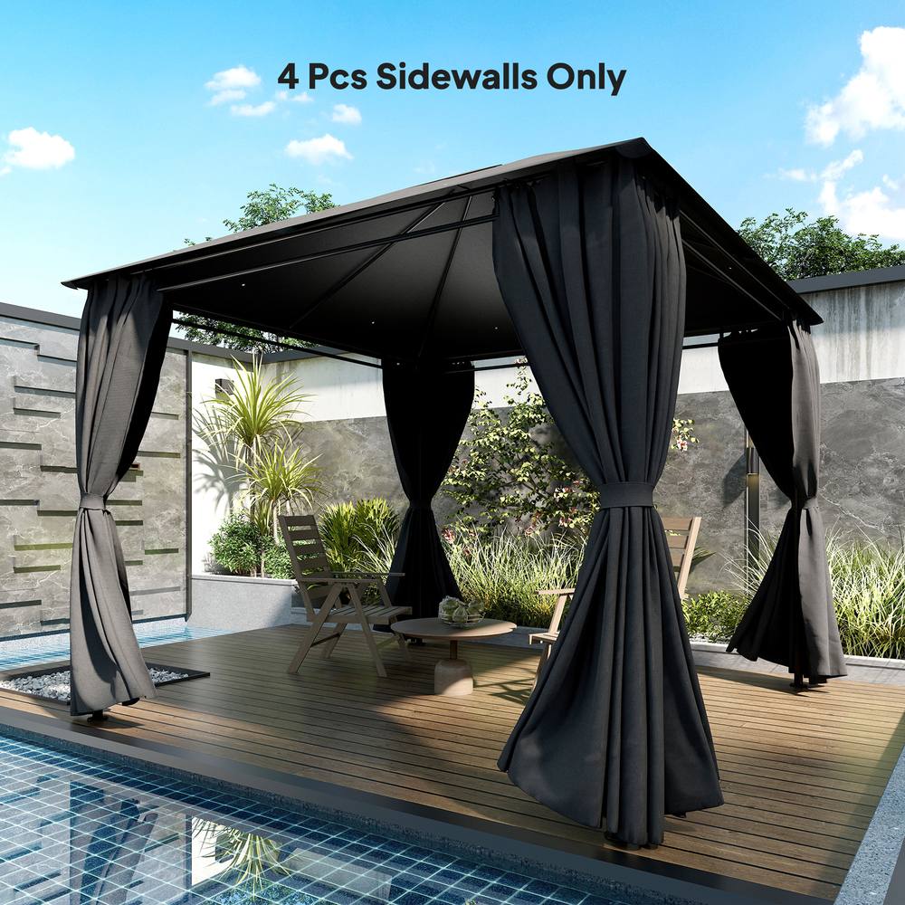 Outsunny X M Gazebo Replacement Curtains Privacy Panel Set In Dark Grey