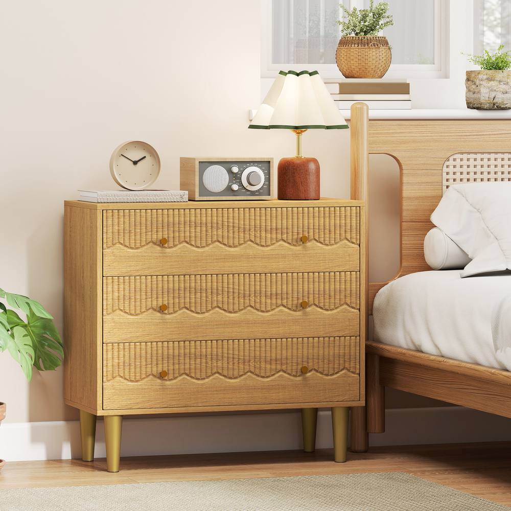Homcom Chest Of Drawers, Drawer Dresser Steel Legs And Wooden Top, Oak In Natural