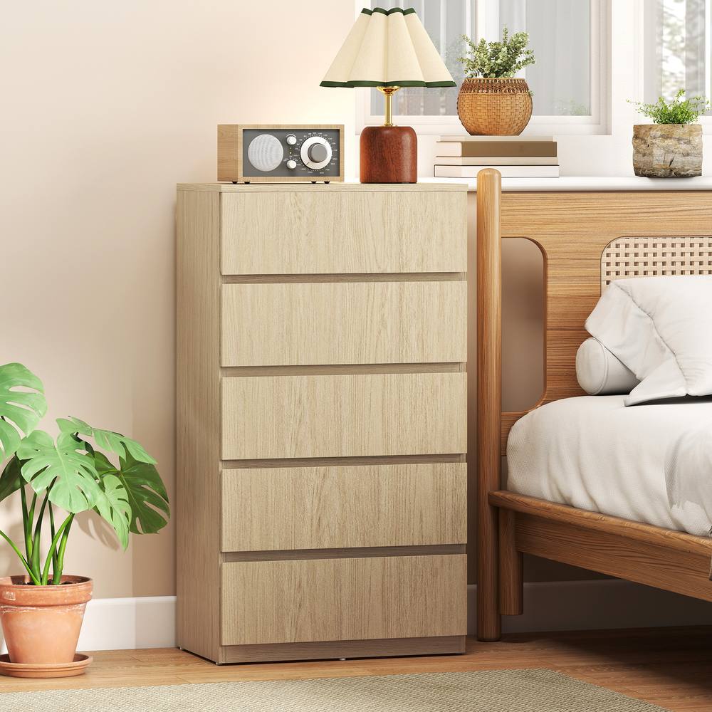 Homcom Bedroom Chest Of Drawers, Drawers Dresser, Drawer Unit, Natural