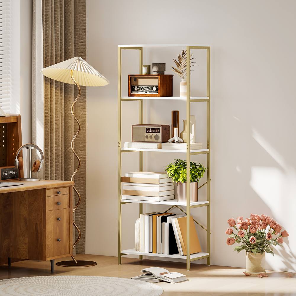 Homcom Modern Bookshelf, Freestanding Bookcase In White