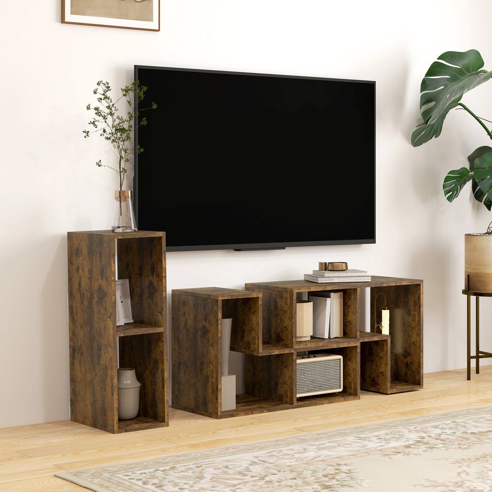 Homcom Tv Unit For Tvs Up To Inches, Free Combination Tv Stand In Brown