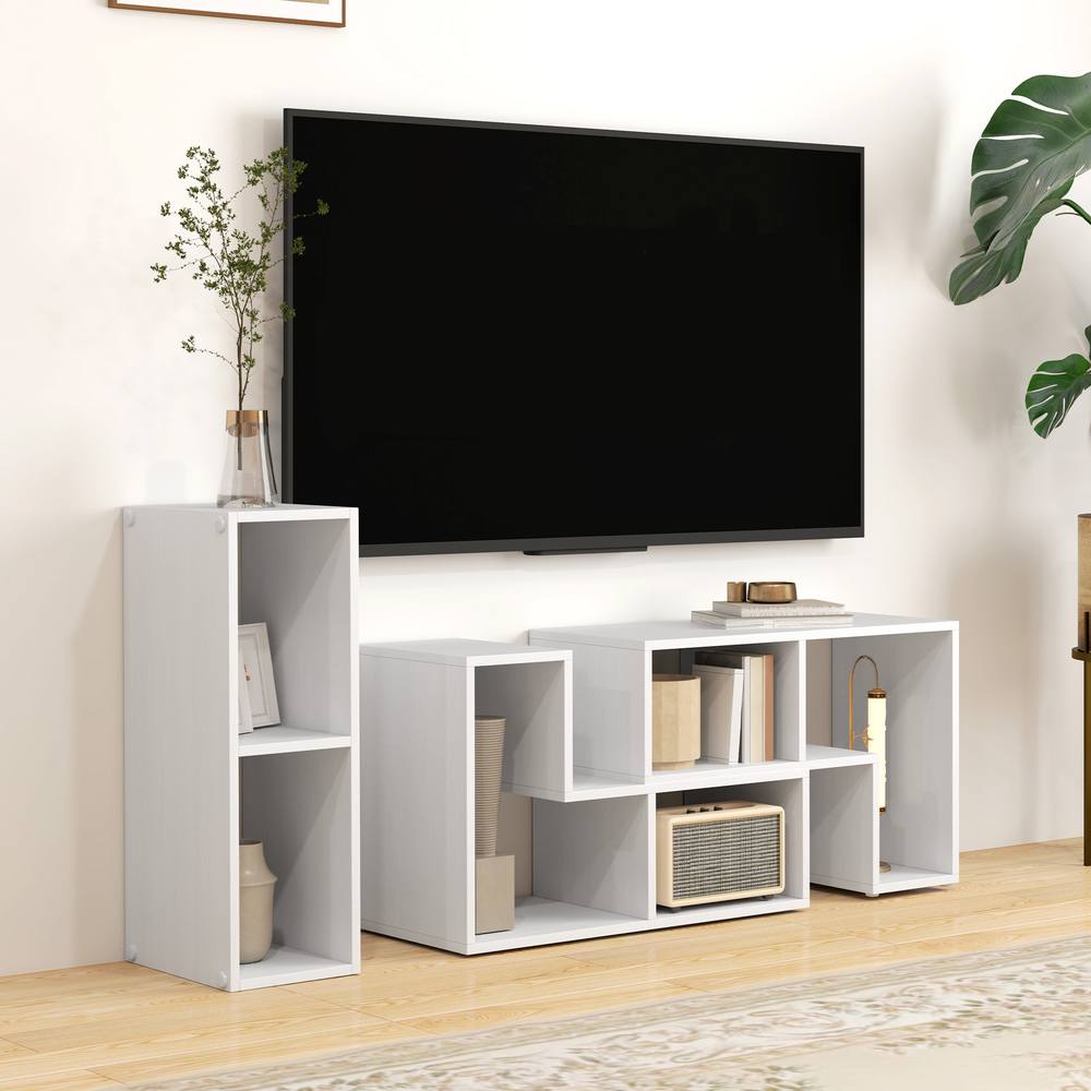 Homcom Tv Unit For Tvs Up To Inches, Free Combination Tv Stand In White
